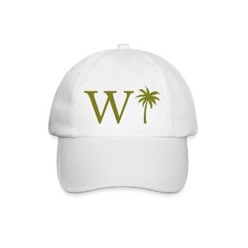 Buchstabe w Grüne Palme - Baseballkappe - Weiß/Weiß - Vorne