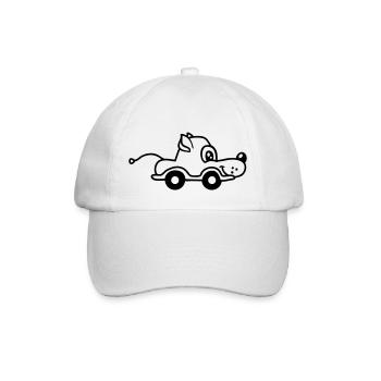 Dog Car Toy Remote Controlled Driving Wheels Cute - Baseball Cap - white/white - Front