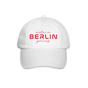 Berlin Deutschland Fan Flagge Design T Shirt - Baseballkappe - Weiß/Weiß - Vorne