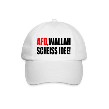Afd wallah scheiss idee - Baseballkappe - Weiß/Weiß - Vorne