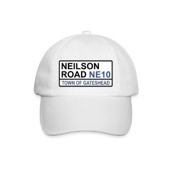 Gateshead Neilson Road Iconic Street Sign - Baseball Cap - white/white - Front