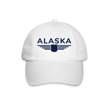Alaska Fan T-Shirt – USA-Style - Baseballkappe - Weiß/Weiß - Vorne