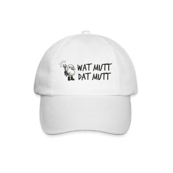 Coole Möwe mit Schraubenschlüssel plattdeutsch - Baseballkappe - Weiß/Weiß - Vorne