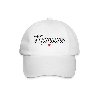 Mamoune Heart Mother's Day Gift Idea - Baseball Cap - white/white - Front