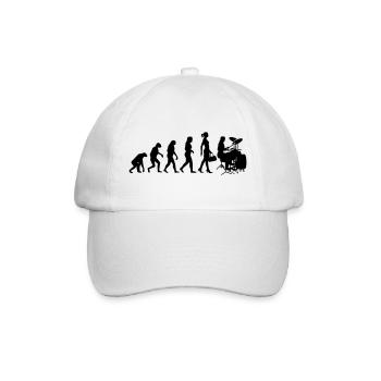 Evolution Schlagzeugerin Percussion Drummer - Baseballkappe - Weiß/Weiß - Vorne