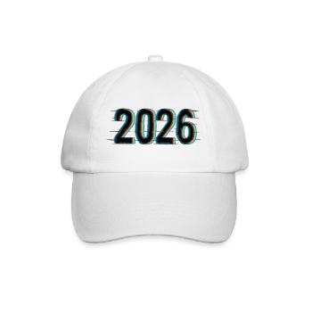 Futuristic Year 2026 Design with Neon Effect - Baseball Cap - white/white - Front