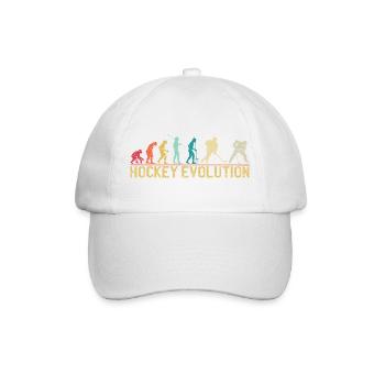 Hockey Evolution Silhouette Design - Baseball Cap - white/white - Front