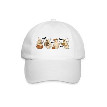 Spooky Bookish Ghosts Halloween Design - Baseball Cap - white/white - Front
