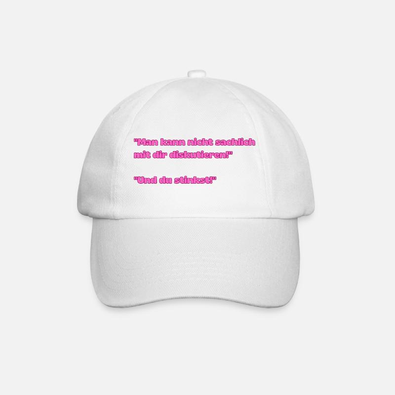 Pinkes Zitat Streit-Charme - Baseballkappe - Weiß/Weiß