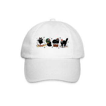 Kawaii Cats Christmas Parade, Kittens  - Baseball Cap - white/white - Front
