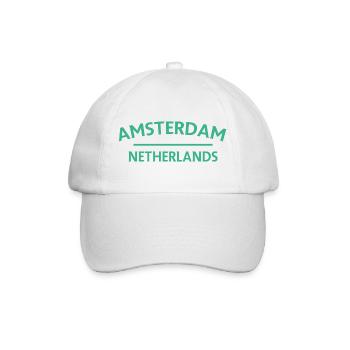 Textdesign Amsterdam – Pays-Bas - Casquette classique - blanc/blanc - Devant