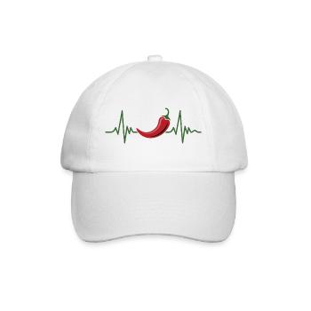 Herzschlag Chili Design - Baseballkappe - Weiß/Weiß - Vorne