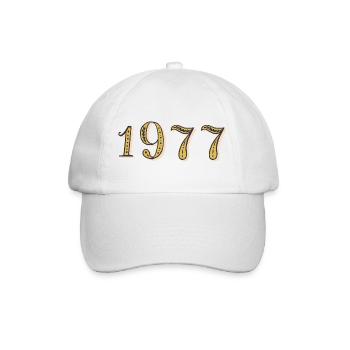 1977 Vintage 1977 Geburtstagsgeschenk - Baseballkappe - Weiß/Weiß - Vorne