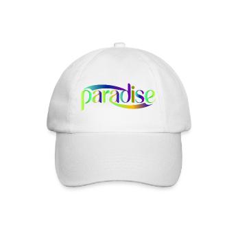 Paradise Rainbow Script Design - Baseball Cap - white/white - Front