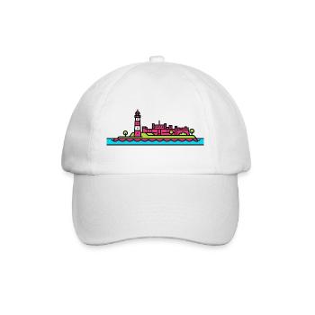 Plymouth City Skyline Smeaton's Tower Line Art - Baseball Cap - white/white - Front