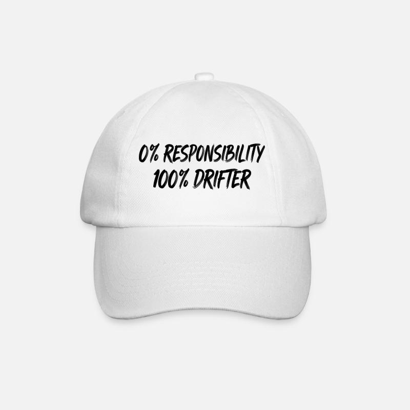 0% Responsibility 100% Drifter - Baseball Cap - white/white