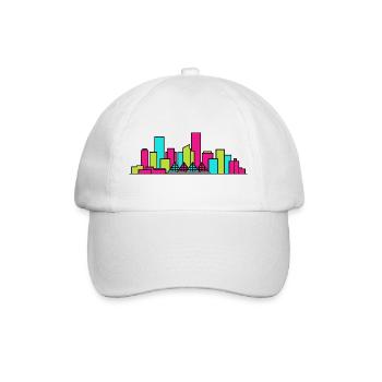 Edmonton City Skyline River Valley Line Art - Baseball Cap - white/white - Front