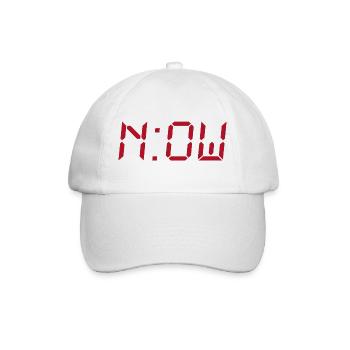 NOW – Typografie Design ohne Hintergrund - Baseballkappe - Weiß/Weiß - Vorne