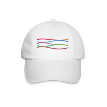 Bunte Wellenbänder  - Baseballkappe - Weiß/Weiß - Vorne