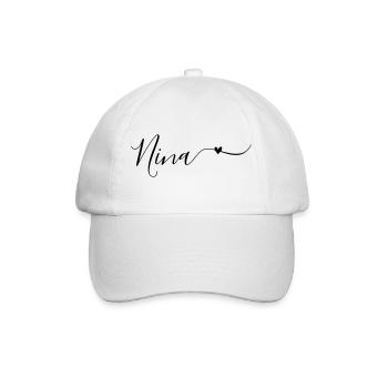 Prénom de Nina Prénom décoratif - Casquette classique - blanc/blanc - Devant