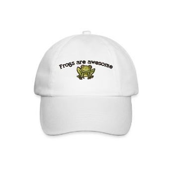 Frogs Are Awesome Graphic - Baseball Cap - white/white - Front