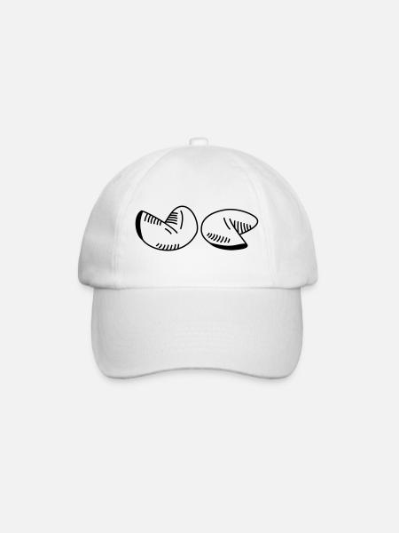 Fortune cookie motif – wisdom & humor united! - Baseball Cap - white/white