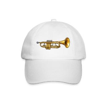 Goldene Trompete Jazz Flair - Baseballkappe - Weiß/Weiß - Vorne