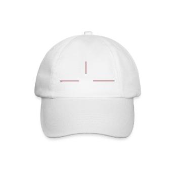 Graphique minimaliste à la ligne rouge - Casquette classique - blanc/blanc - Devant
