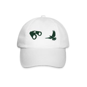 Minimalist Bird Watching Silhouette - Baseball Cap - white/white - Front