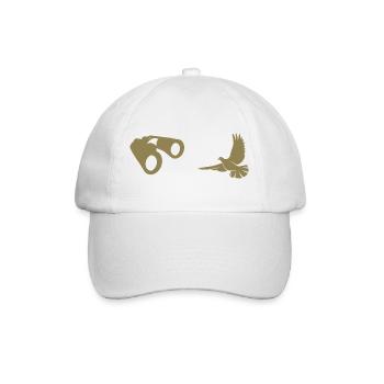 Minimalist Bird Watching Silhouette - Baseball Cap - white/white - Front