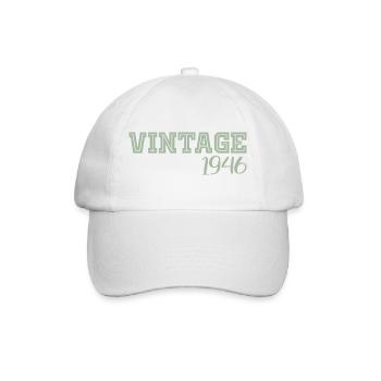 80 Years 1946 Vintage Retro Birthday Gift - Baseball Cap - white/white - Front