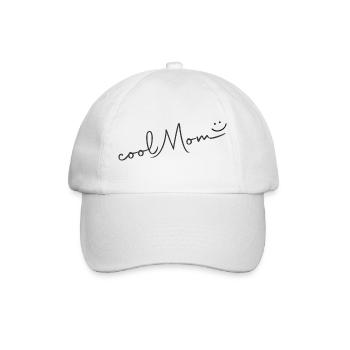 Cool Mom Minimalist Line Smile Mama Shirt - Baseball Cap - white/white - Front