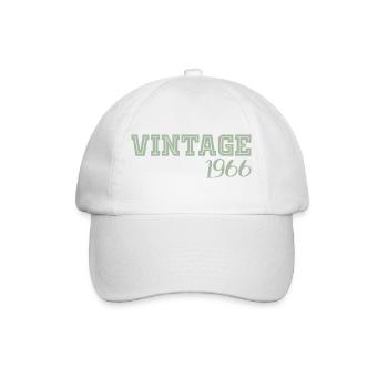 60 ans 1966 Vintage Retro Cadeau Anniversaire - Casquette classique - blanc/blanc - Devant