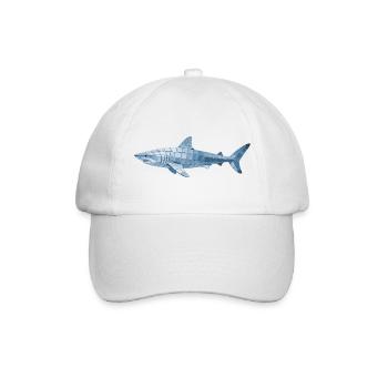 Mosaic Shark - Geometric for Sea Fans - Baseball Cap - white/white - Front