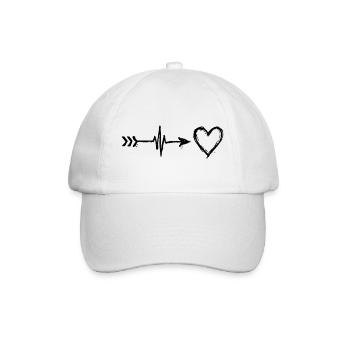 Heartbeat Arrow to Heart - Baseball Cap - white/white - Front