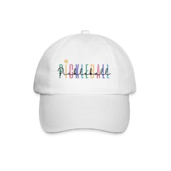 Pastel Rainbow Pickleball Player - Baseball Cap - white/white - Front
