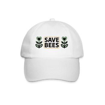 Save Bees Bees Flowers Conservation Beekeeper - Baseball Cap - white/white - Front