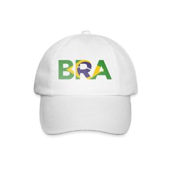 Maillot de football rayé drapeau BRA Brésil - Casquette classique - blanc/blanc - Devant