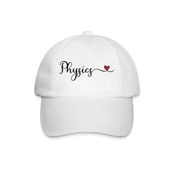 Physics - I love Physics Typography with a Heart - Baseball Cap - white/white - Front