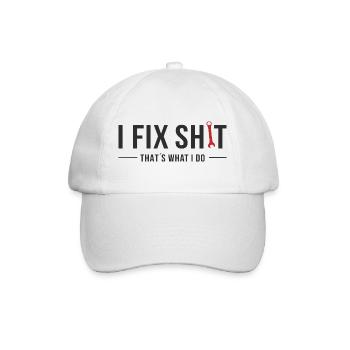 I Fix Shit – That’s What I Do - Baseballkappe - Weiß/Weiß - Vorne