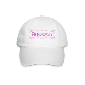 Geschenk für Alessio - Baseballkappe - Weiß/Weiß - Vorne
