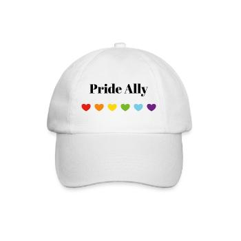 Rainbow Hearts Safe Space Pride Ally - Baseball Cap - white/white - Front