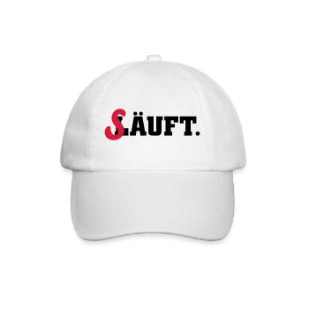 läuft säuft - Baseballkappe - Weiß/Weiß - Vorne