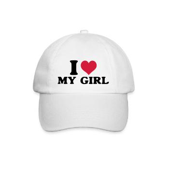 j'aime ma fille de - Casquette classique - blanc/blanc - Devant
