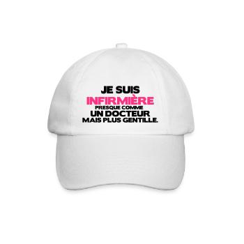 je suis infirmière comme un docteur - Casquette classique - blanc/blanc - Devant