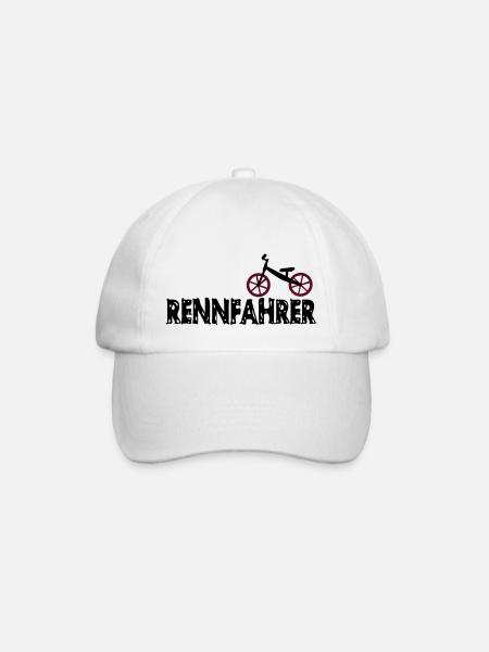Laufrad Rennfahrer - Baseballkappe - Weiß/Weiß