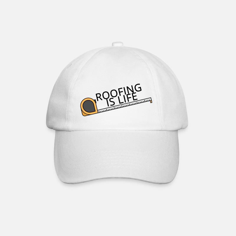 Roofing: Roofing Is Life. - Baseball Cap - white/white