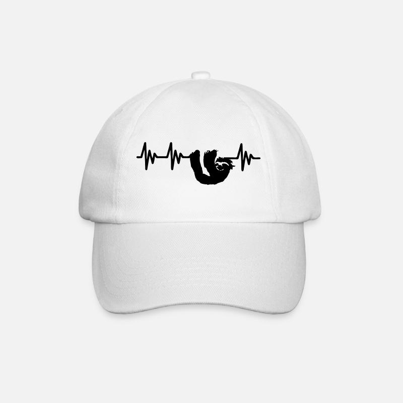 Herzlinie Faultier Geschenk - Baseballkappe - Weiß/Weiß