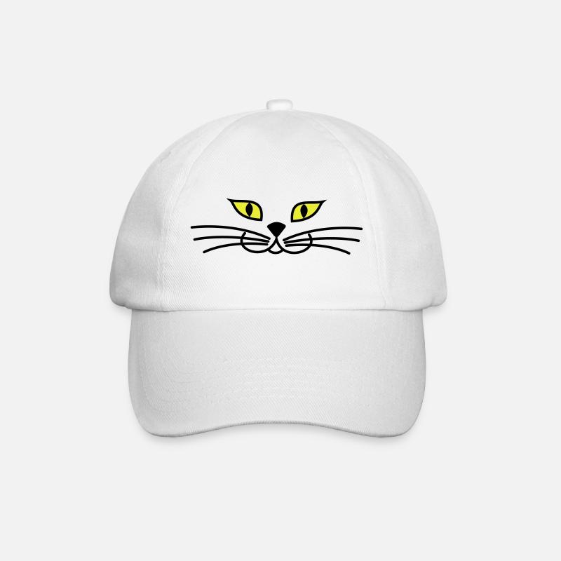 kitteh_face_green_eyes - Casquette classique - blanc/blanc