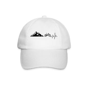 Heartbeat mountains bicycle - Baseball Cap - white/white - Front